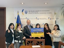 7기 S-지니어 우크라이나 난민 아동 돕기 그립톡 제작 및 판매 수익금 전액 기부 현장